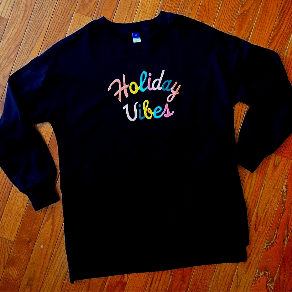 XS Black Holiday Vibes Sweatshirt